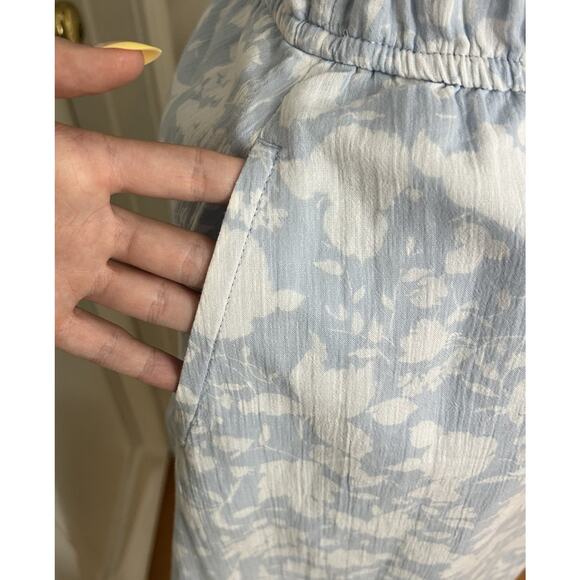 One Shoulder Midi Dress Cotton Garden Beachy Lt Blue Coastal Free Assembly Sz M - Picture 5 of 6